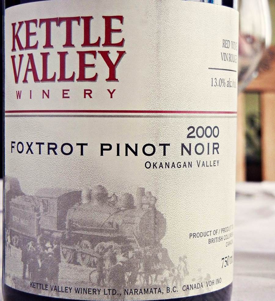 Kettle Valley Foxtrot Pinot Noir 2000 Label - BC Pinot Noir Tasting Review 25