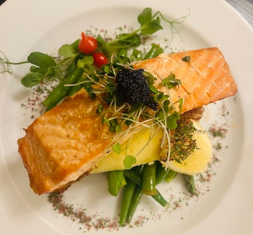 salmon at millstone restaurant - dublin