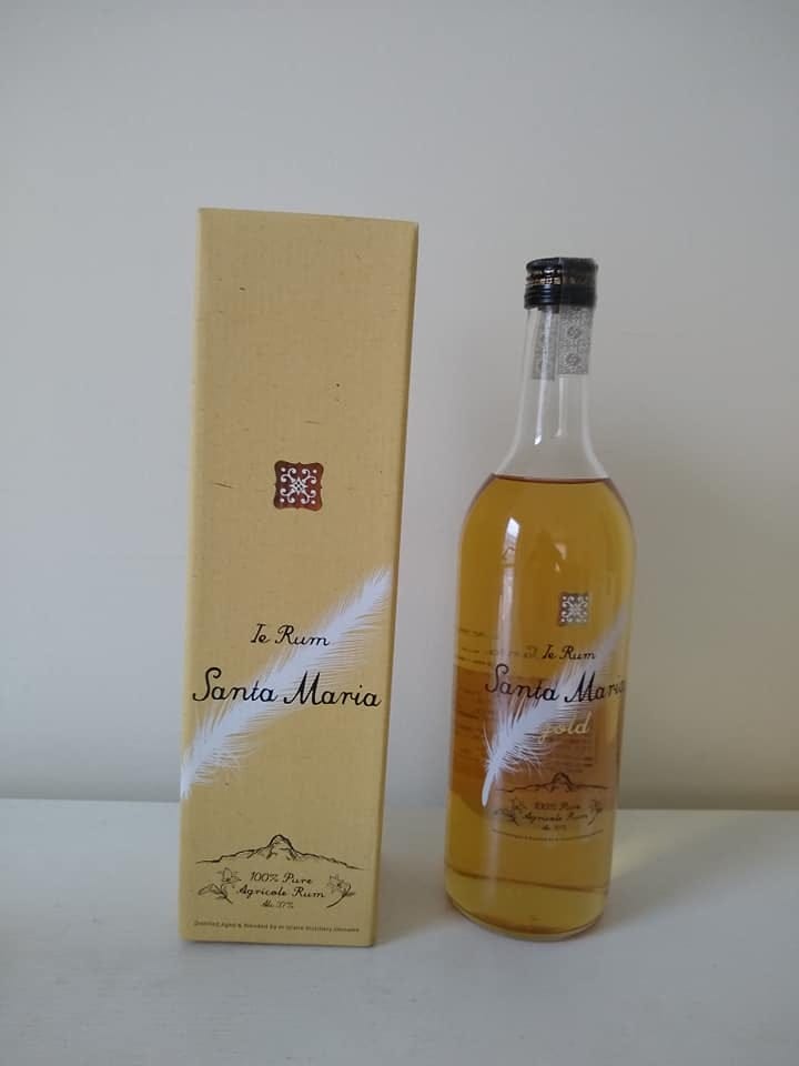 Santa Maria gold rum is an agricole rum made from sugar cane and produced in Okinawa. 