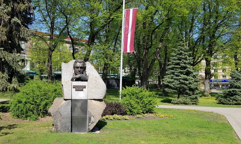 Monument of Mikhail Tal in Riga, Latvia