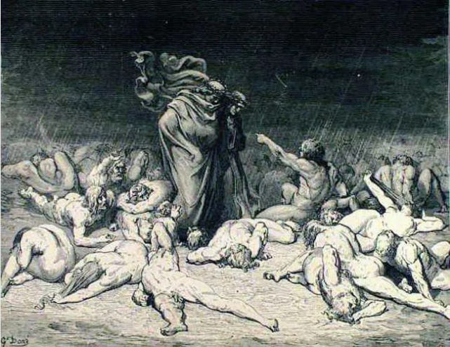 The Third Circle – wood engraving by Gustave Doré