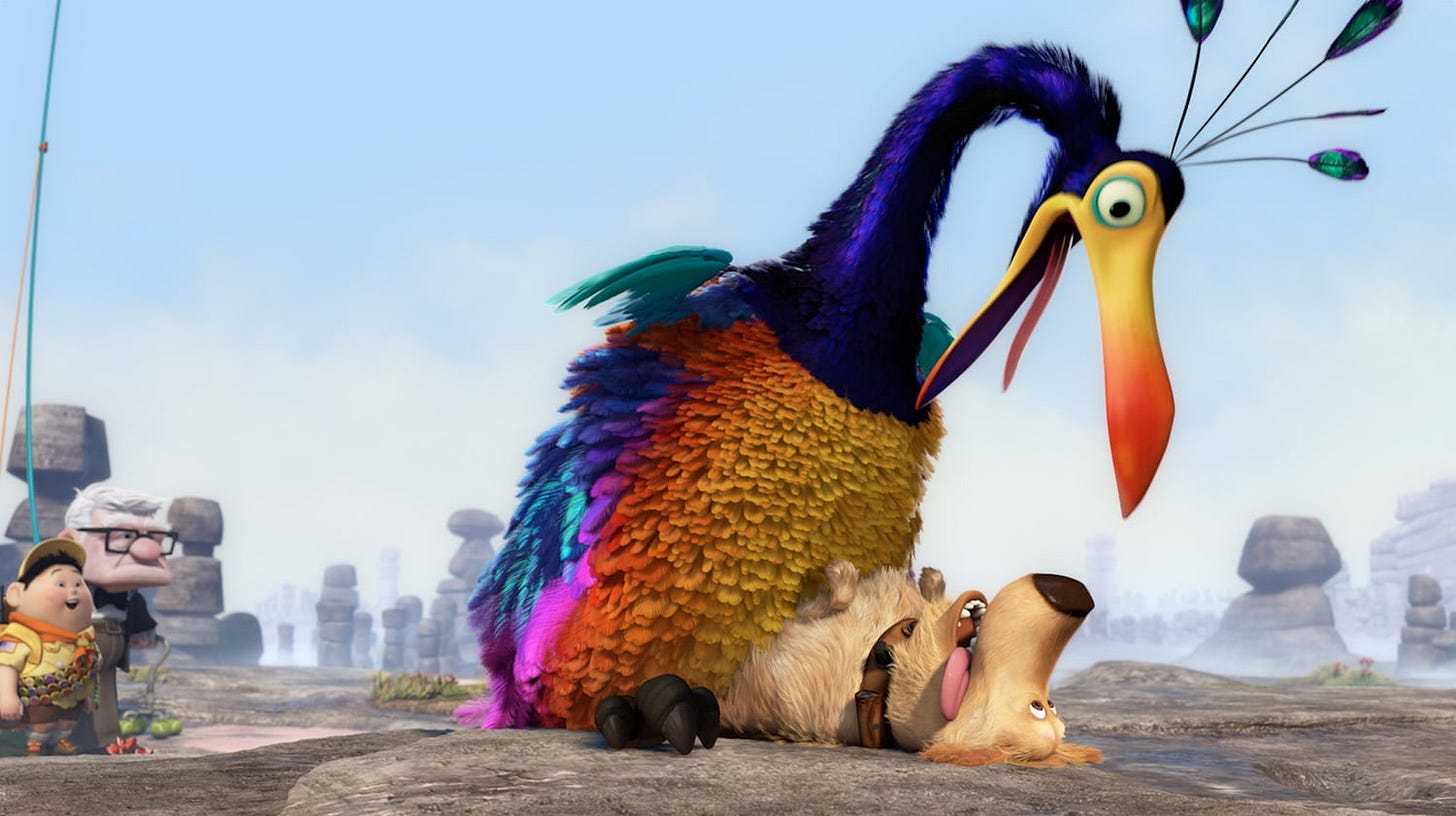In the animated movie Up, Kevin, a flightless bird, changes gender halfway  through the movie, foreshadowing the trans rights movement :  r/shittymoviedetails