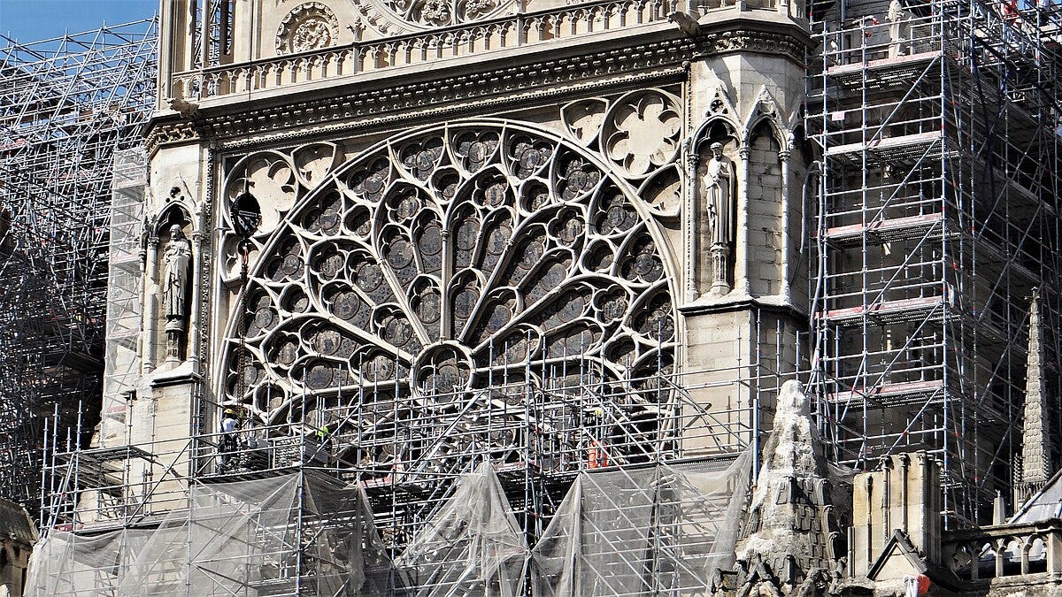 Notre Dame being rebuilt
