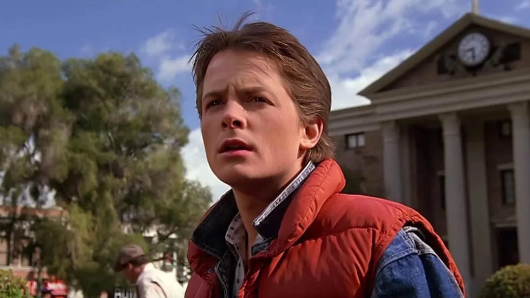 Photo of Michael J. Fox as Marty McFly in Back to the Future 1985