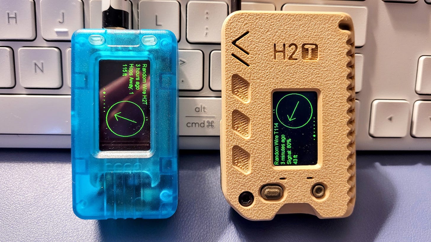 Side-by-side: two Heltec T114 devices