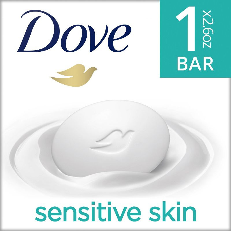 Dove Beauty Sensitive Skin Bar Soap - Unscented - 2.6oz, 1 of 7