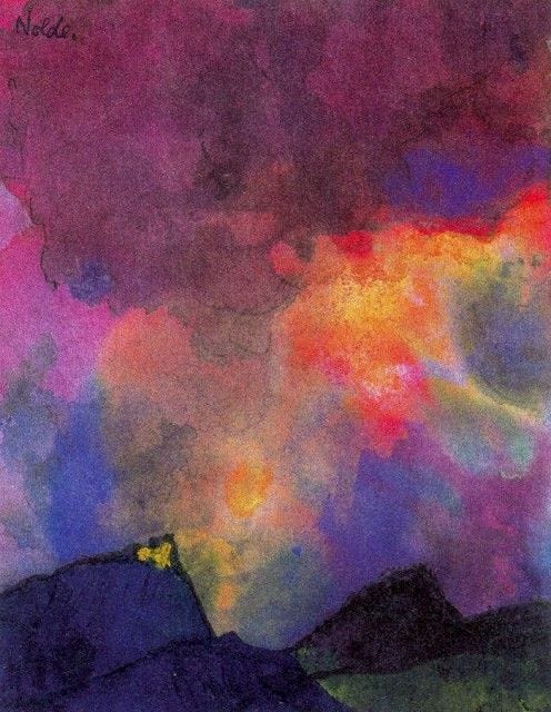 Emil Nolde - Dark Mountain Landscape