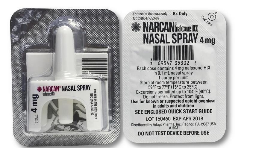 Narcan nasal spray opioid overdose treatment