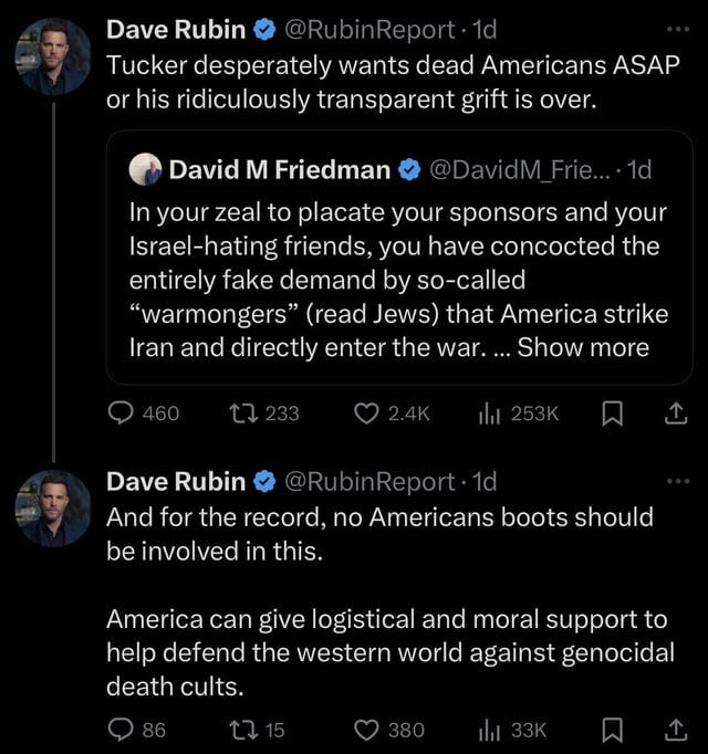 r/daverubin - Dave calls out Tucker Carlson’s grift