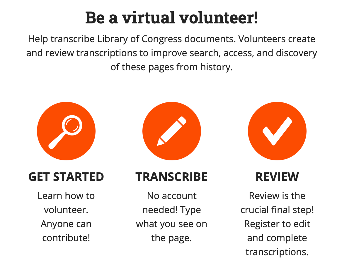 A screenshot of how to become a virtual volunteer for By the People. 
