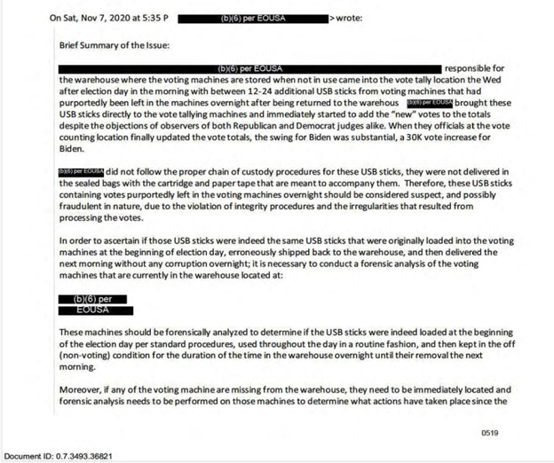 US Attorney McSwain emails to DOJ explaining the election machines to be examined, and why - Part 1