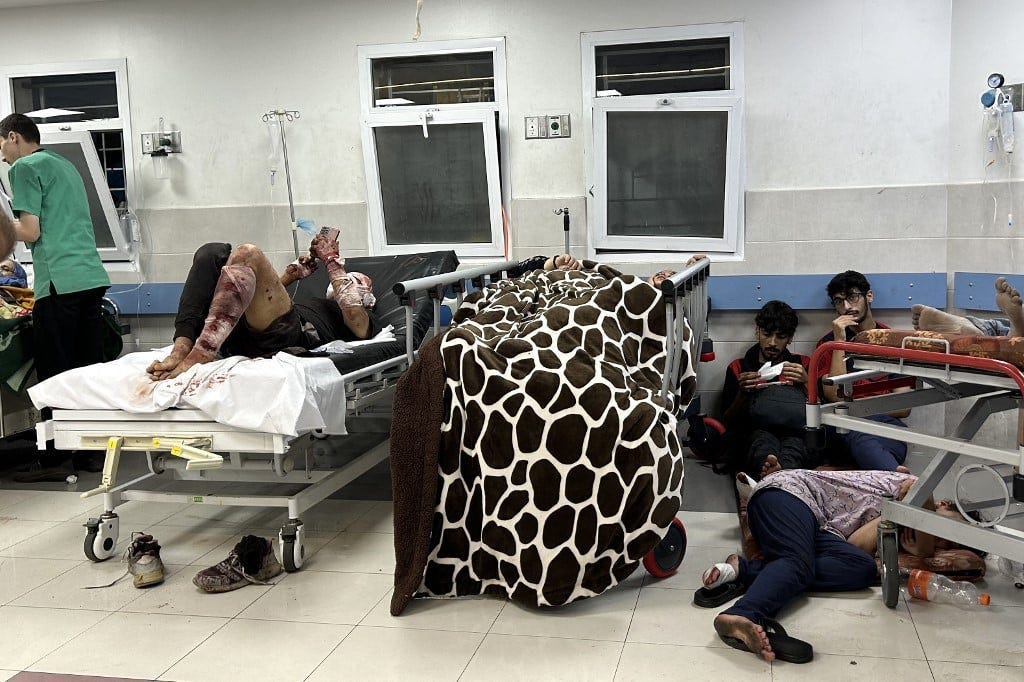 Patients rest at Al-Shifa hospital in Gaza City on November 10, 2023, amid ongoing battles between Israel and the Palestinian Hamas movement. Patients rest at Al-Shifa hospital in Gaza City on November 10, 2023, amid ongoing battles between Israel and the Palestinian Hamas movement.