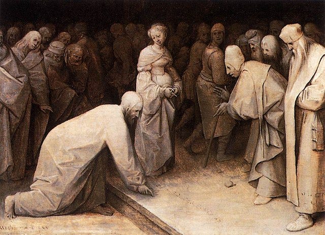 Christ and the Woman Taken in Adultery (Bruegel) - Wikipedia