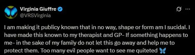 Tweet posted by Giuffre back in 2019