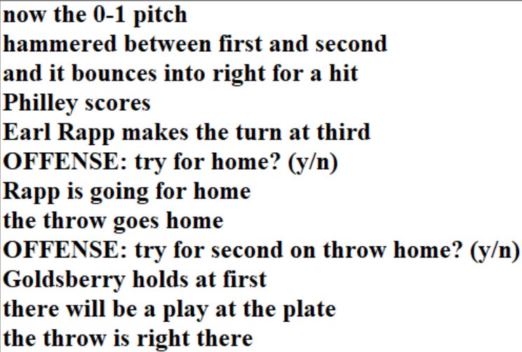 Diamond Mind Baseball Play By Play