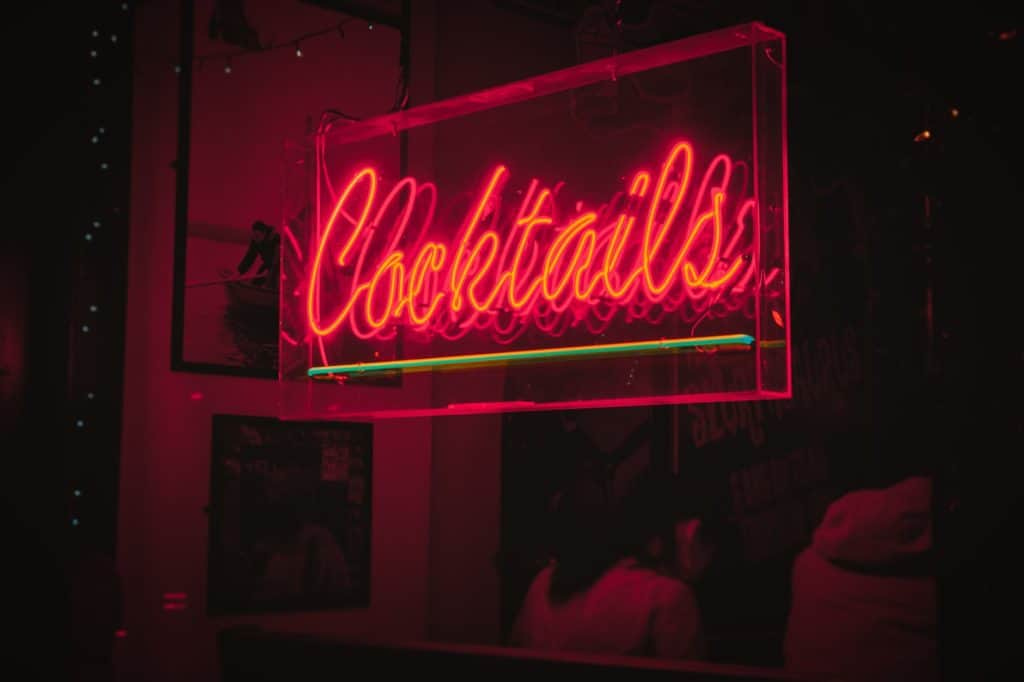 cocktails neon signage