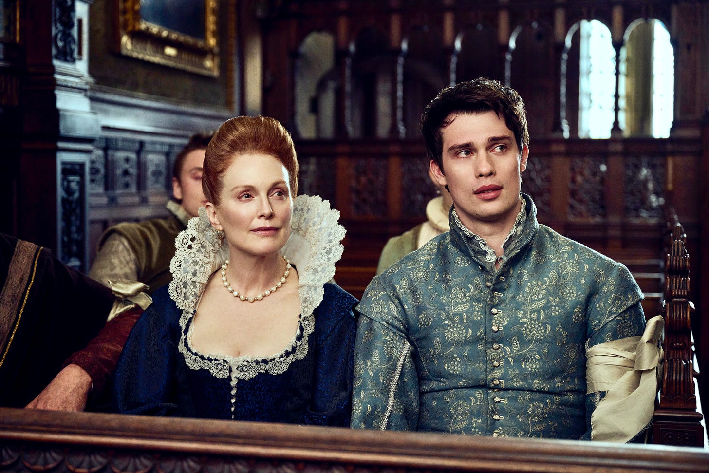 A mother and son in Jacobean costume