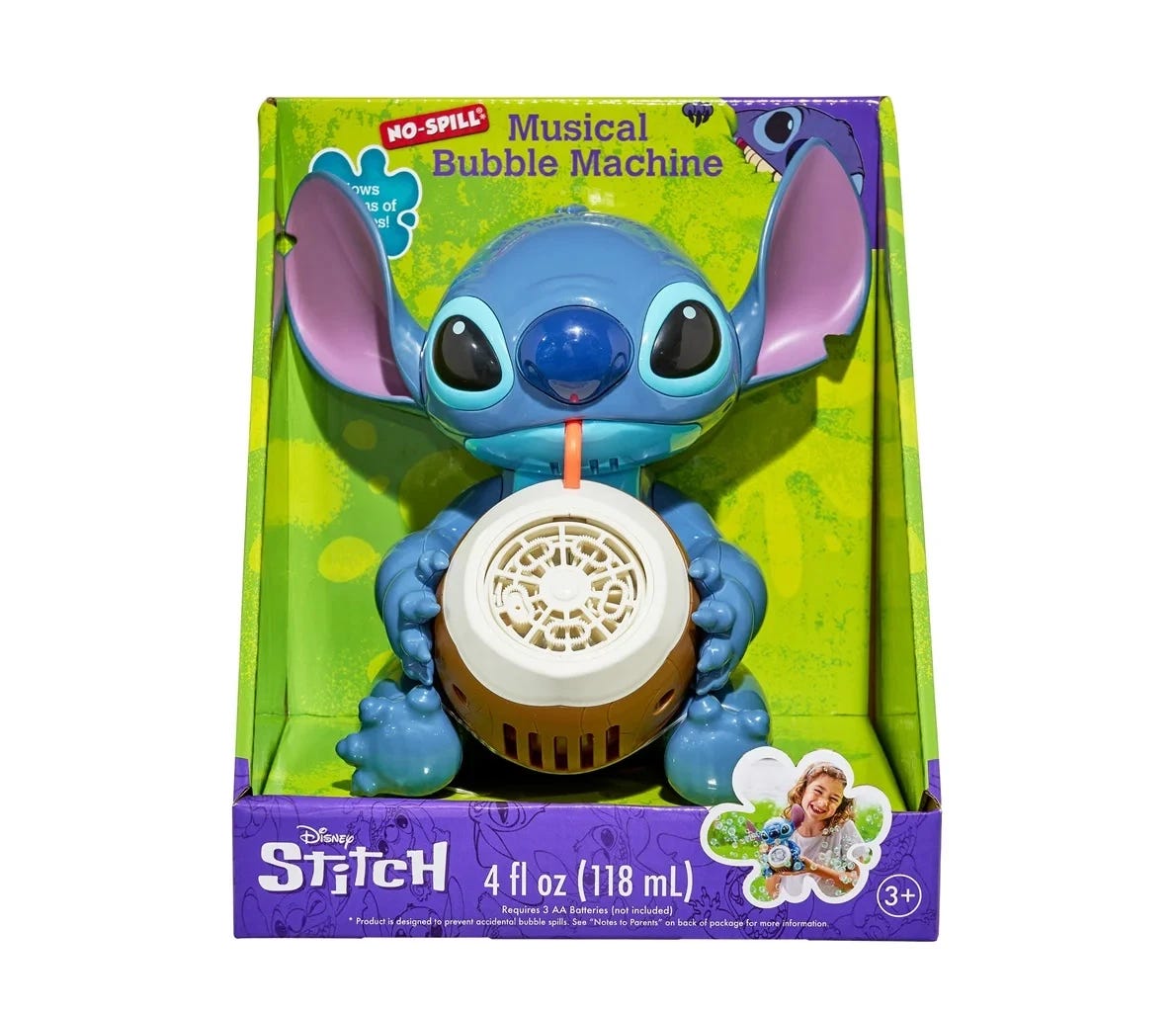 Disney Stitch Musical Bubble Machine, No-Spill Design with Music, Ages 3+ - Picture 1 of 12