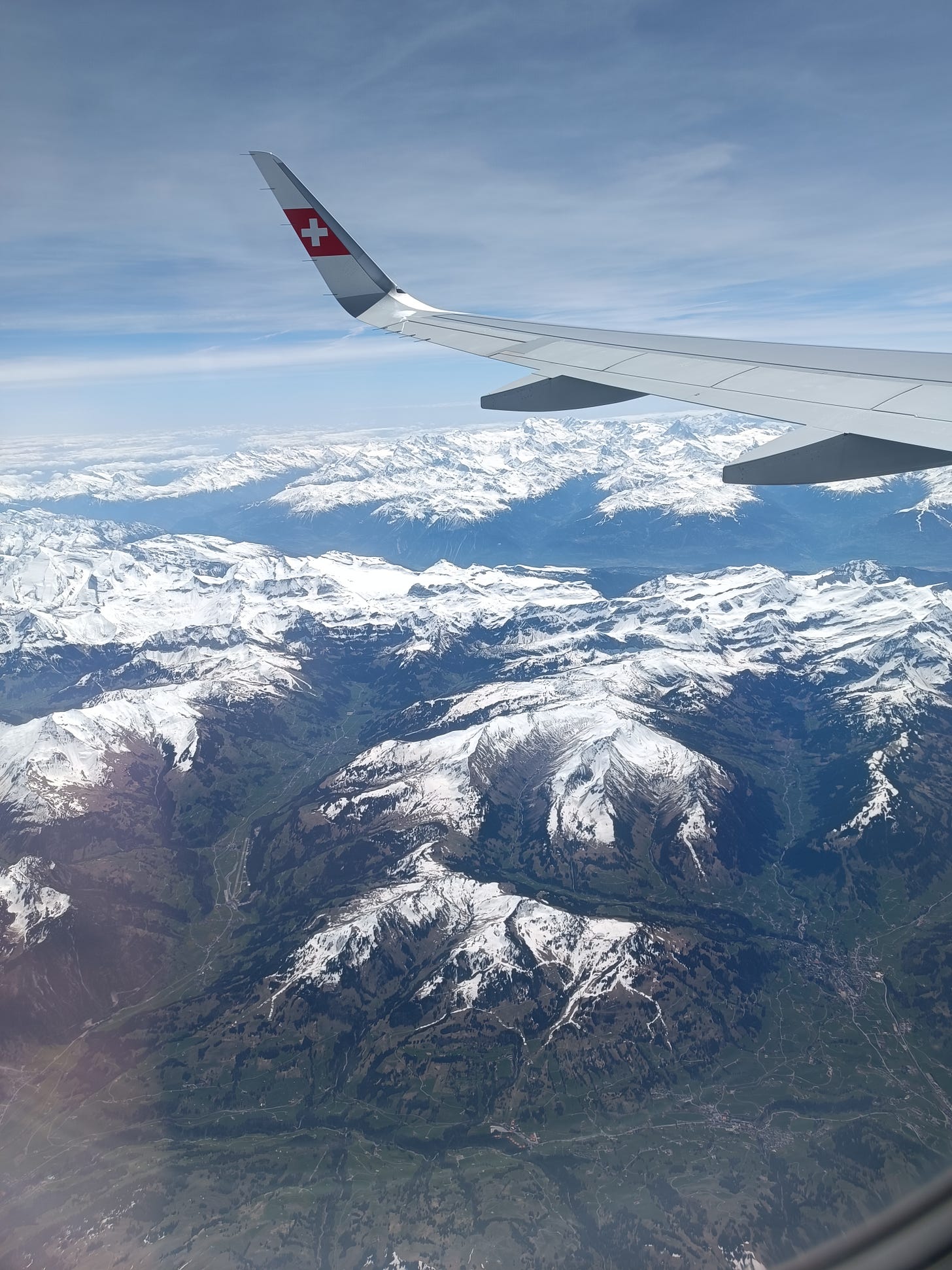 flying over the swiss alps