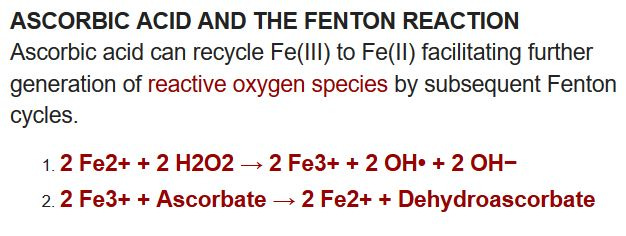 Graviola Finland on X: "THE FENTON REACTION: pro-oxydant role of vitamin C  - THE DOUBLE FACED CHARACTER OF VITAMIN C - ASCORBIC ACID AND THE FENTON  REACTION https://t.co/JKXHsdFz1f https://t.co/UNEoDuOcJv" / X