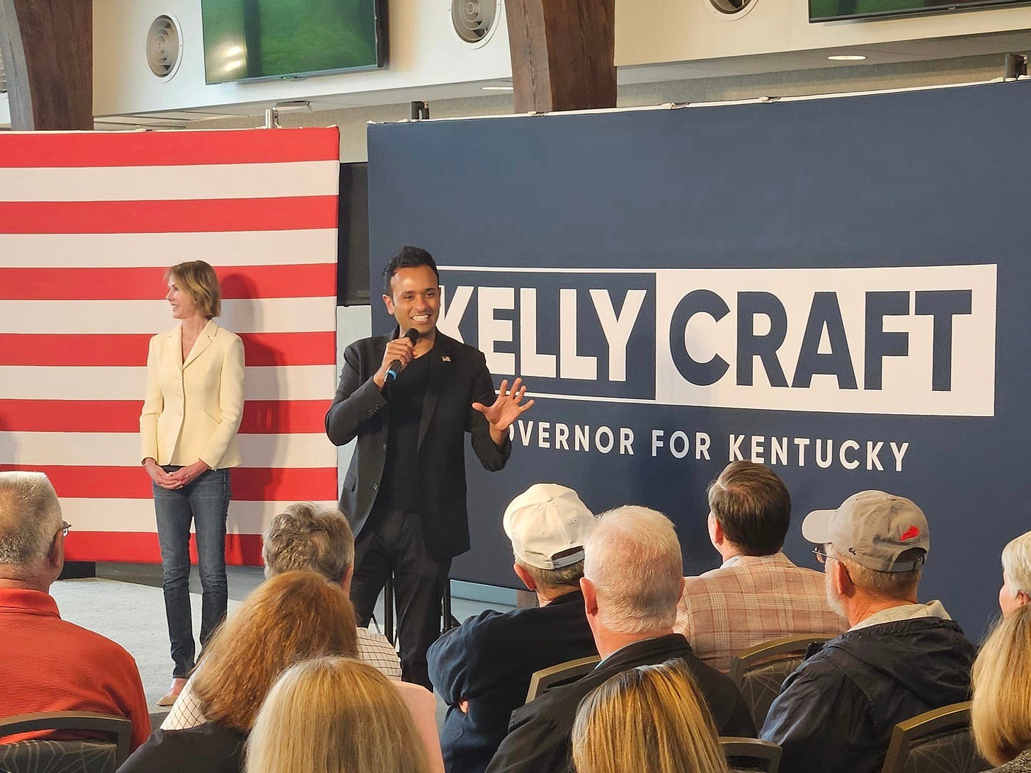 May be an image of 9 people and text that says 'KELLY CRAFT 'VERNOR FOR KENTUCKY'