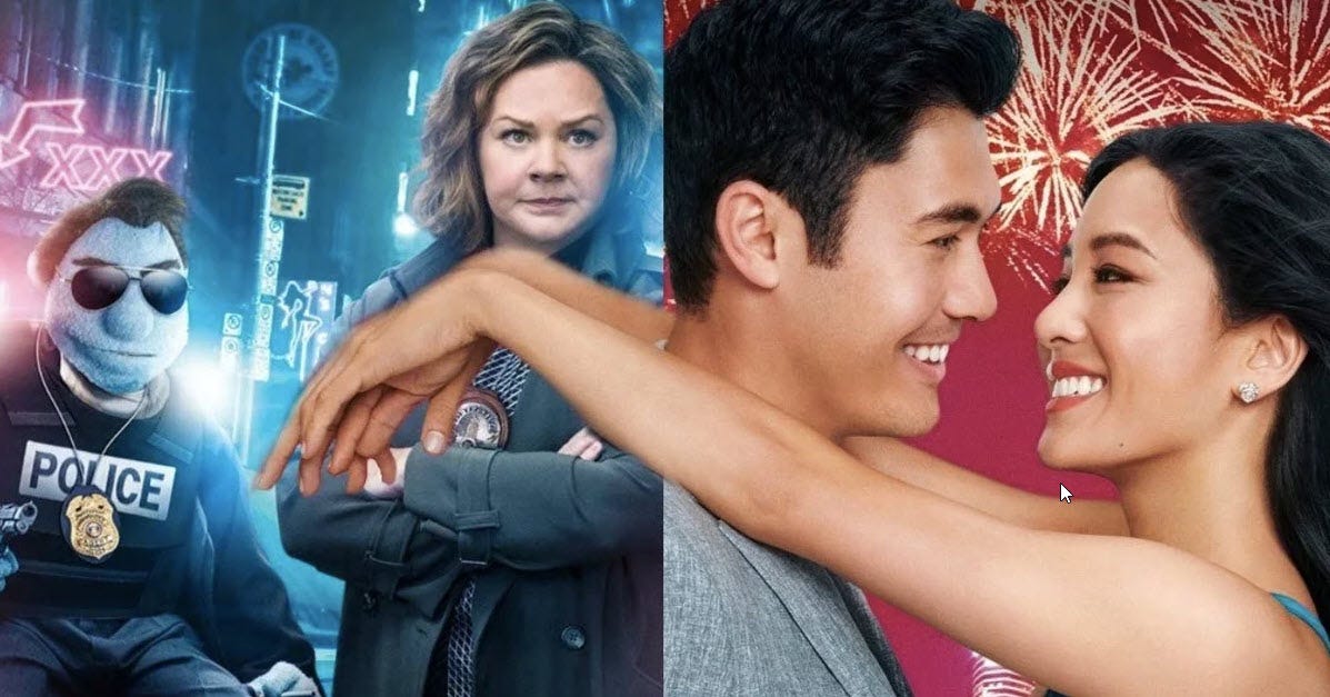 crazy rich asians beats off happytime murders box office