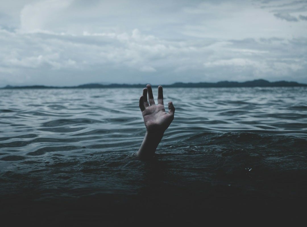 a person drowns underwater