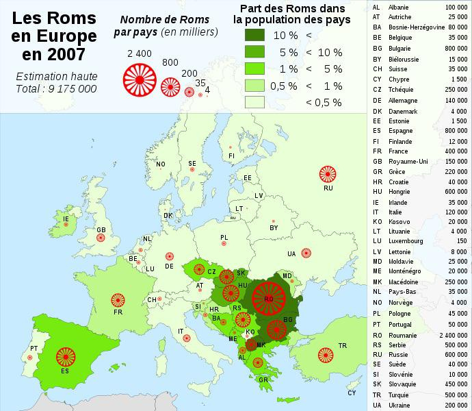 Map of Romani populations in Europe I found. I never realised just how many  there were but it's quite interesting. : r/MapPorn