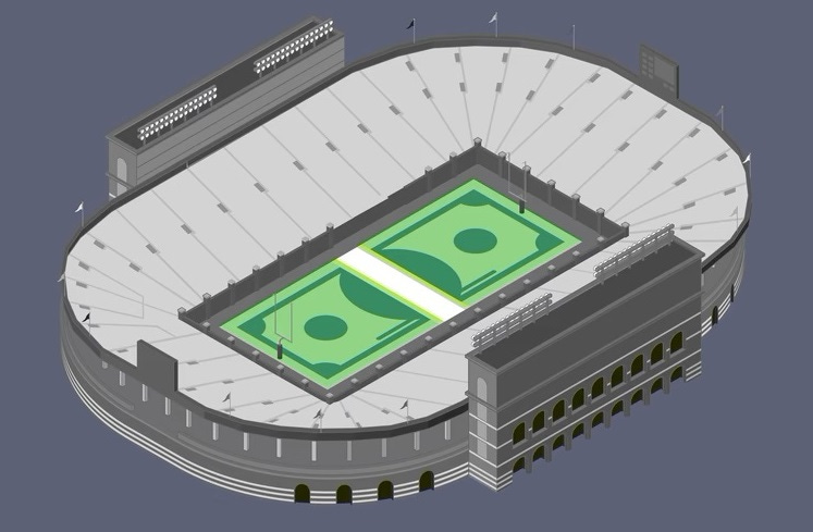 Dollar in a stadium