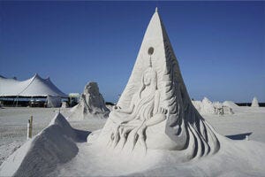 Pointed Lady Sand Sculpture