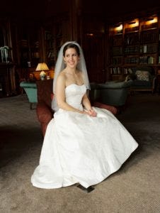 Me on my wedding day, looking out the window and plotting my escape.