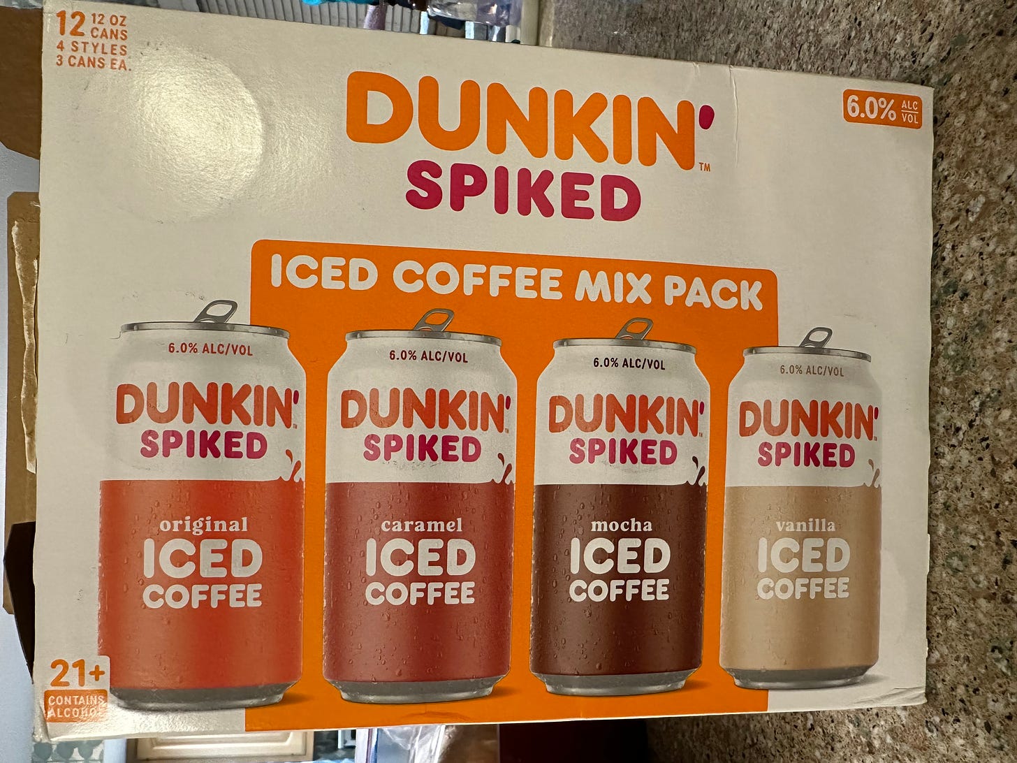 The Dunkin' spiked coffee variety pack.