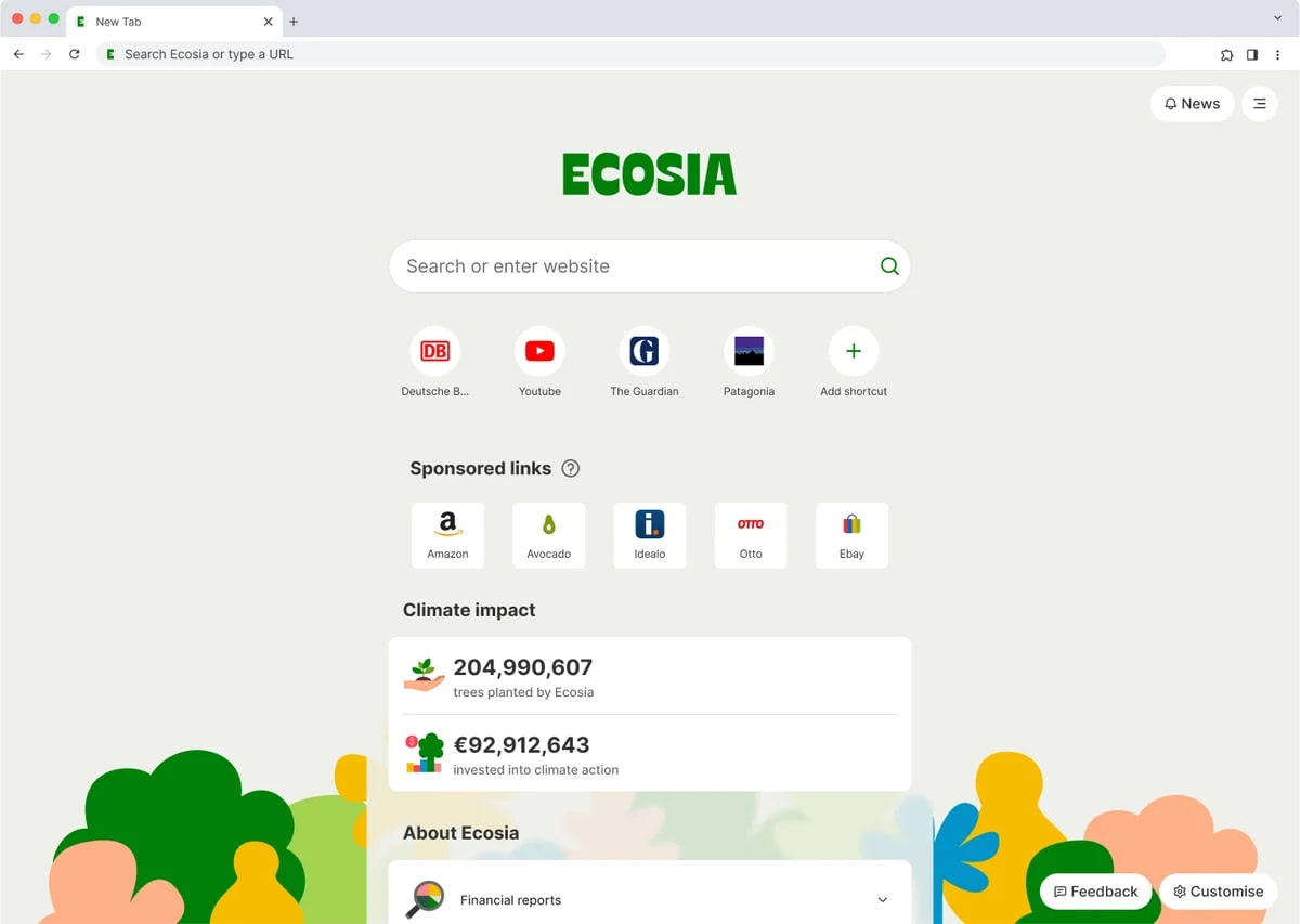 Ecosia stellt seinen eigenen Browser vor