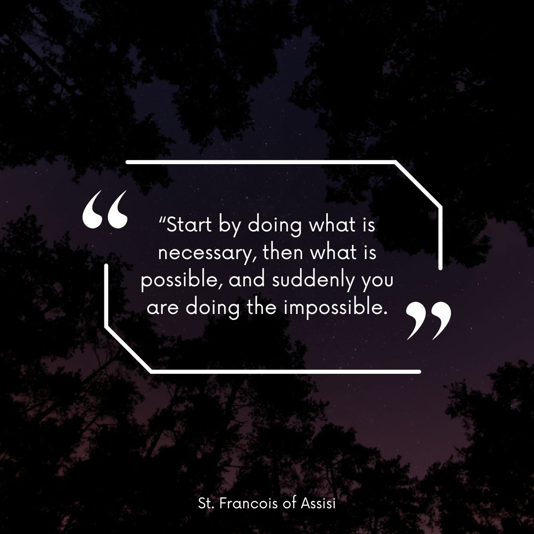 Start by doing quote - St Francois Assisi