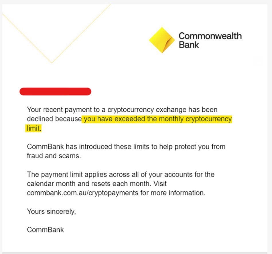 CommBank Faces Backlash for Blocking Customer Crypto Purchases | CNA
