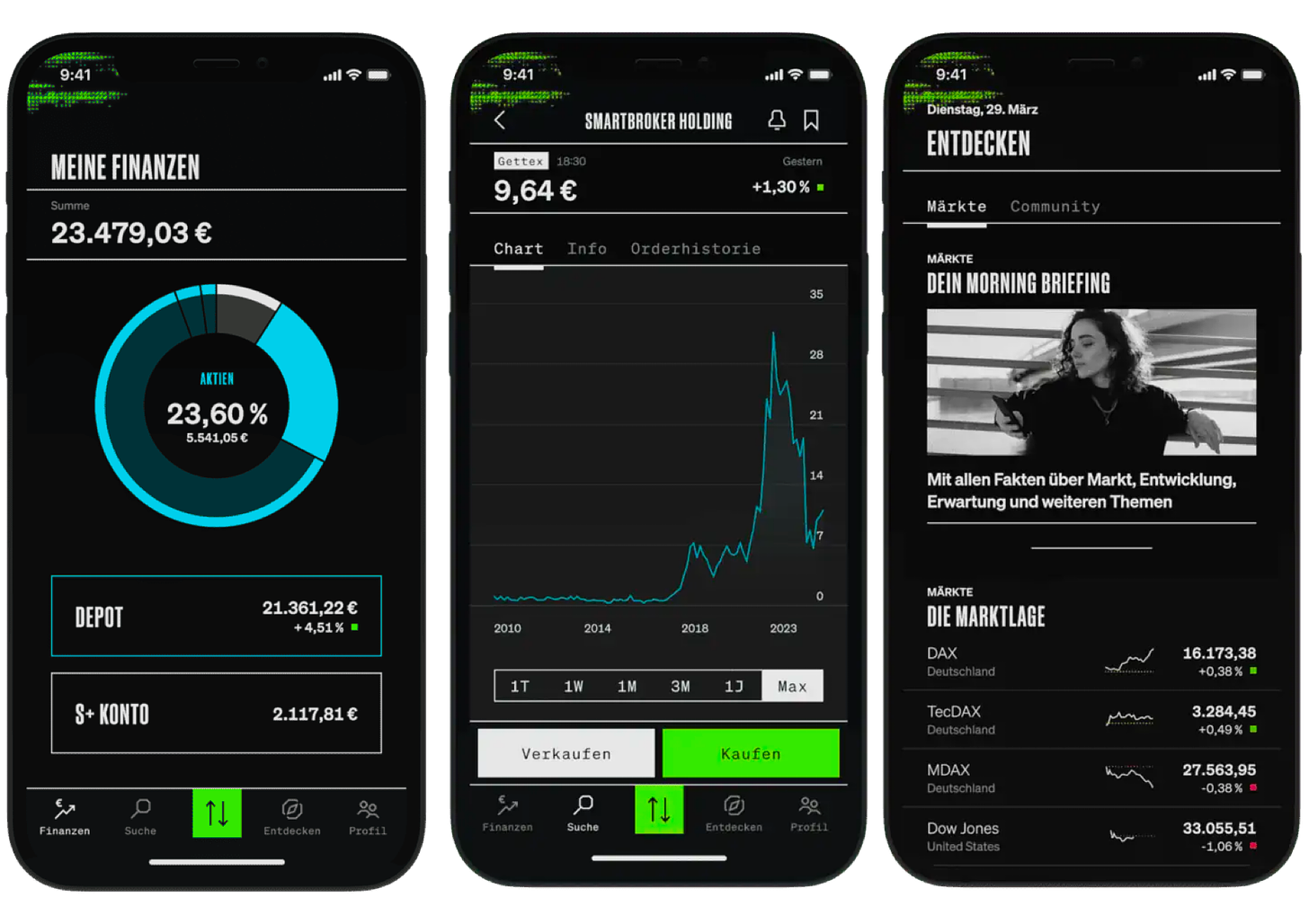 Screens of the Smatbroker+ App