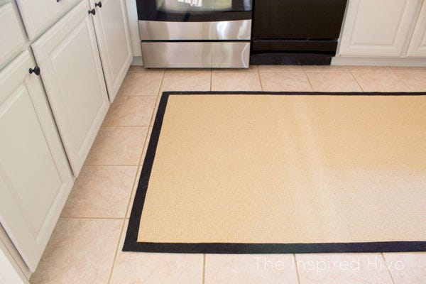 How we disguised our ugly tile floors | The Inspired Hive How we disguised our ugly tile floors | The Inspired Hive