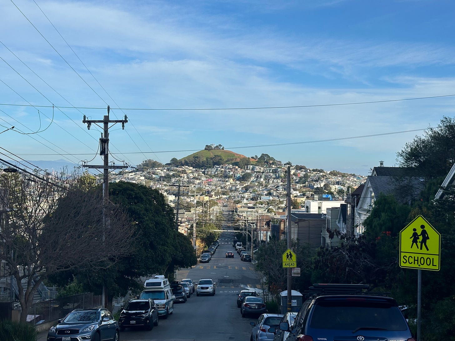 road up to bernal hill in san francisco