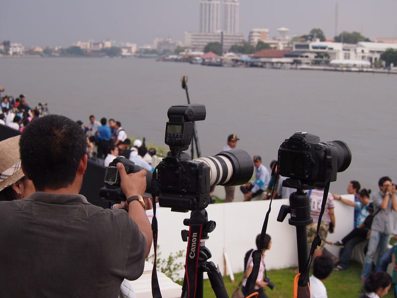 Photographers at the Royal Barge Procession