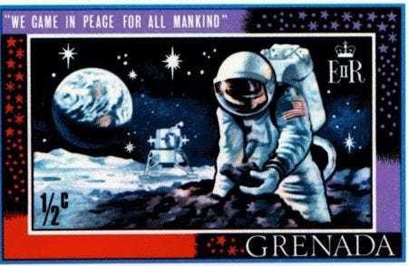 Grenada's moon landing stamp | Sellos, Postales, Timbres