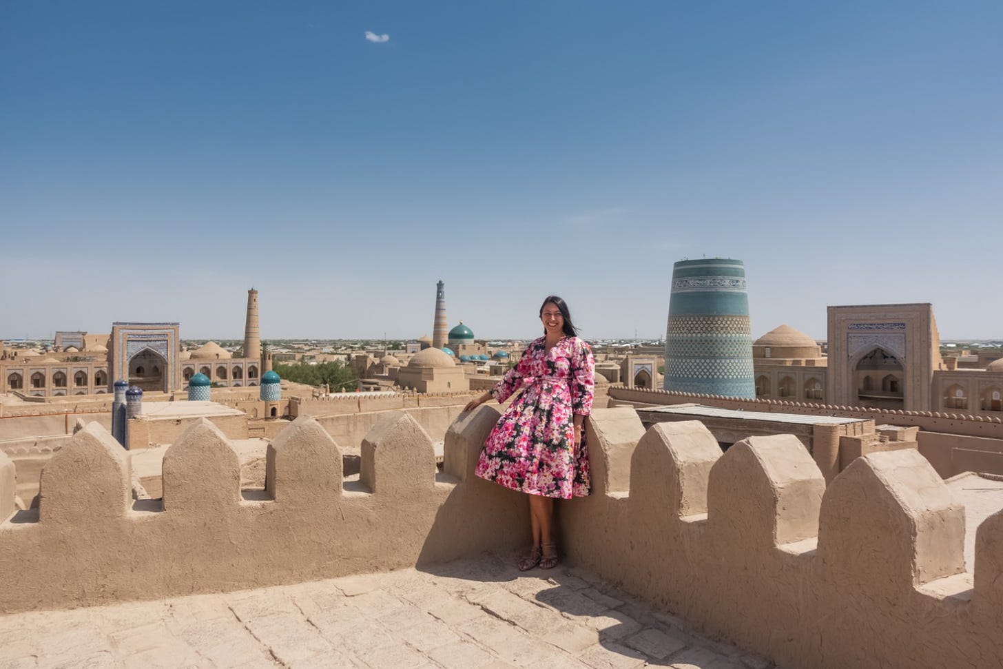 Visiting the Silk Road in Khiva, Uzbekistan, two days before an almost deadly car accident in the same country.