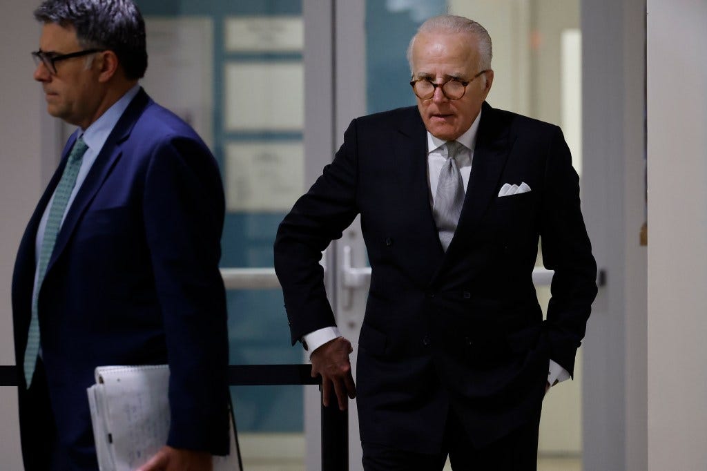 James Biden, brother of U.S. President Joe Biden, returns to a closed-door deposition with the House Oversight Committee following a short break at the Thomas P. O'Neill Jr. Federal Building on February 21, 2024 in Washington, DC.