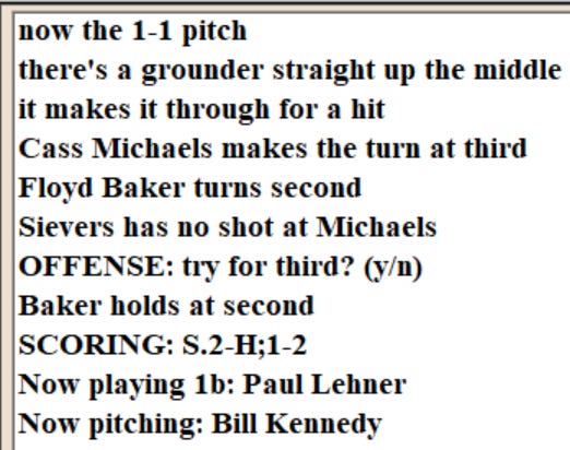 Diamond Mind Baseball Play By Play