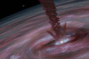 A black hole and spiral wind