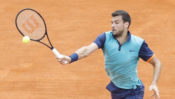 grigor dimitrov advances in 2015 rome masters open