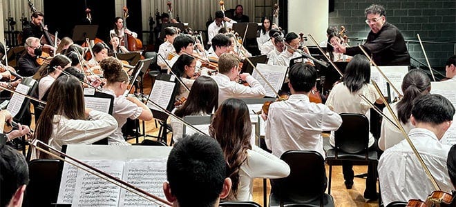Diego García conducting the New Jersey Symphony Youth Orchestra Academy Orchestra