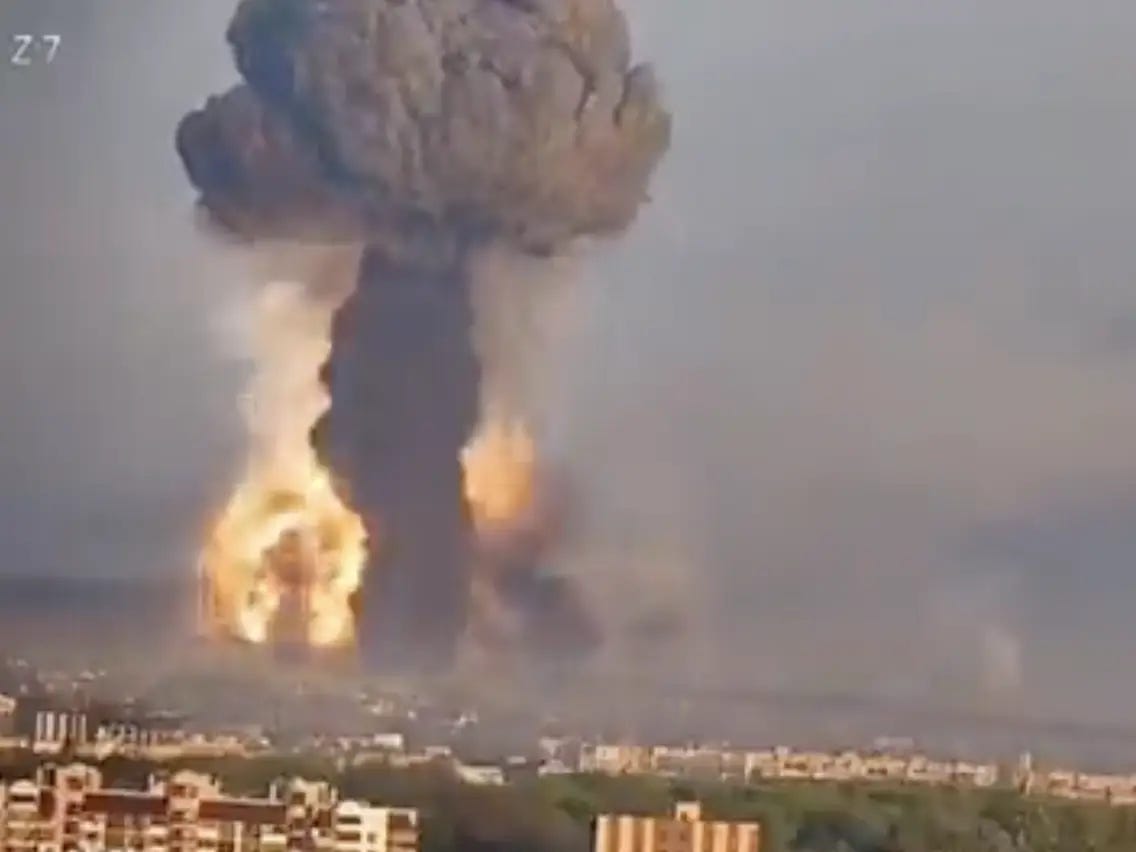 big explosion during war in Ukraine