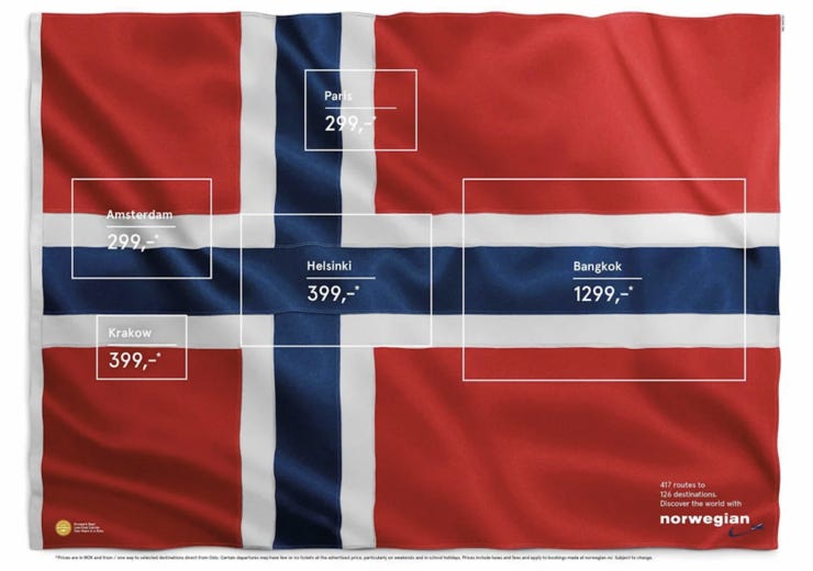 Fly Norwegian: Nach wie vor eine der schlauesten Anzeigen aller Zeiten