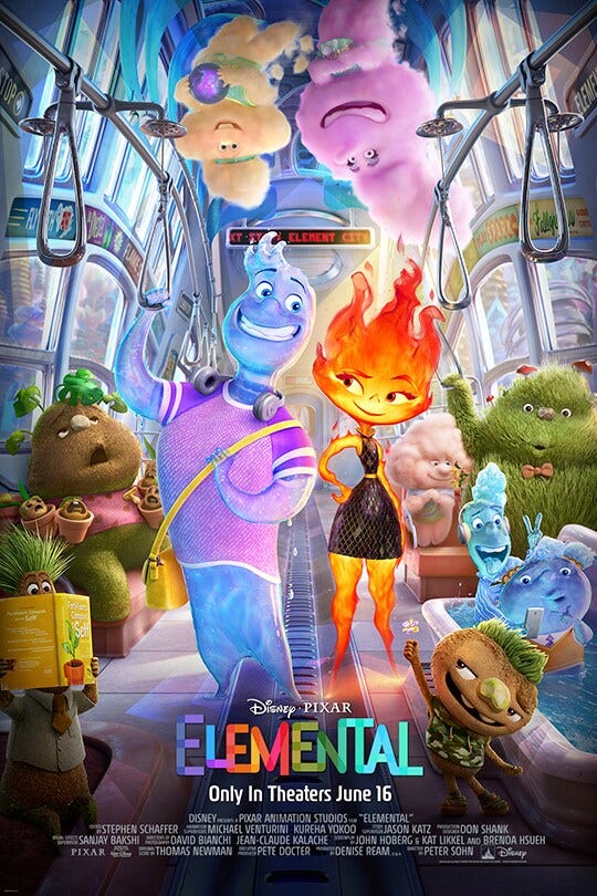 Disney • Pixar | Elemental | Only in theaters June 16 | movie poster