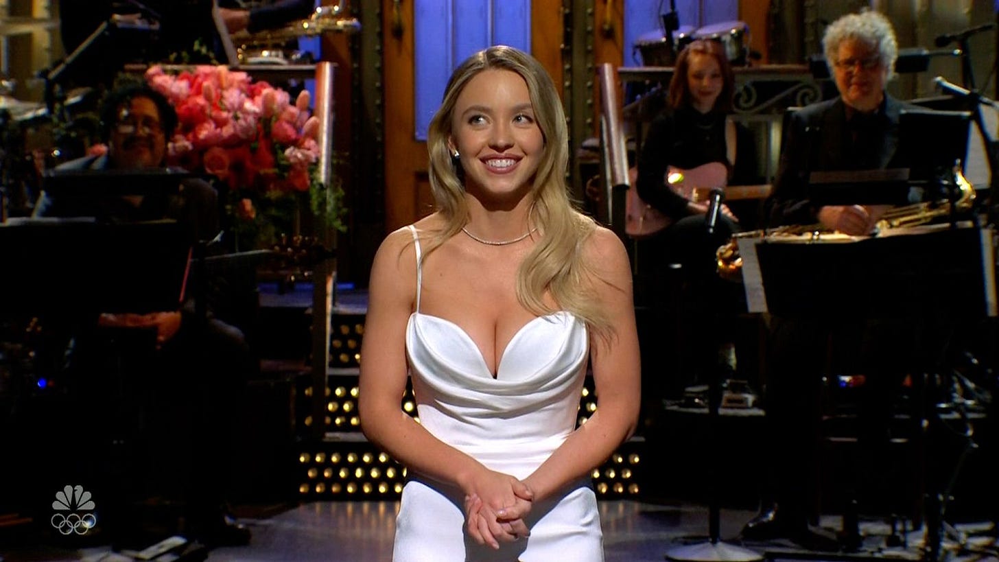 Sydney Sweeney hosting 'Saturday Night Live' on March 2.